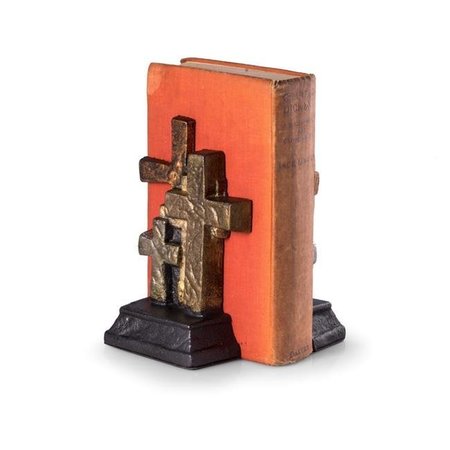 BEY BERK INTERNATIONAL Bey-Berk International R10Z Cast Metal Cross Bookends; Bronze R10Z